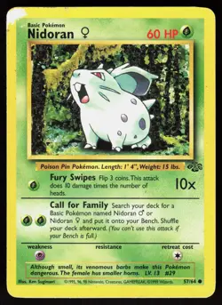 Nidoran F 57/64 Common Jungle Pokemon Unlimited Damaged - Image 1