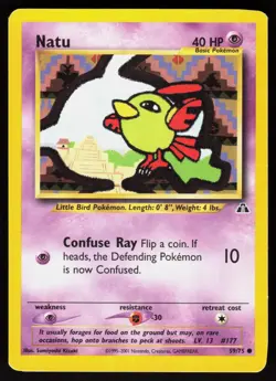 Natu 59/75 Common Neo Discovery Pokemon Unlimited Damaged - Image 1
