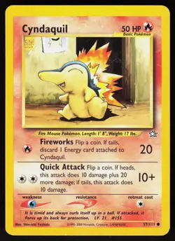 Cyndaquil 57/111 Common Neo Genesis Pokemon Unlimited Damaged - Image 1