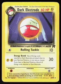 Dark Electrode 34/82 Uncommon Team Rocket Pokemon Unlimited Damaged - Image 1