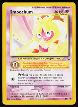 Smoochum 54/64 Common Neo Revelation Pokemon Unlimited Damaged - Image 1