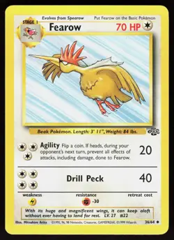 Fearow 36/64 Uncommon Jungle Pokemon Unlimited Damaged - Image 1