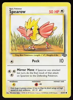 Spearow 62/64 Common Jungle Pokemon Unlimited Damaged - Image 1