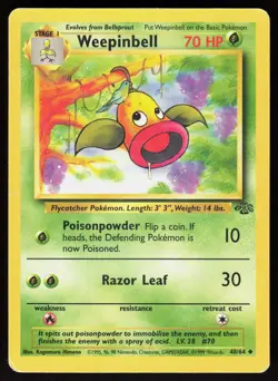 Weepinbell 48/64 Uncommon Jungle Pokemon Unlimited Damaged - Image 1