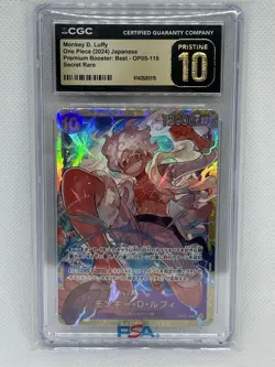 CGC 10 Pristine ONE PIECE MONKEY D. LUFFY OP05-119 SEC Premium Booster 2024 - Image 1