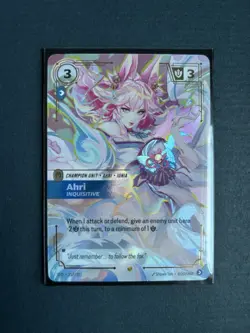 League of Legends Ahri Inquisitive Champion Unit SFD Alt Art Holo Card 227/221 - Image 2