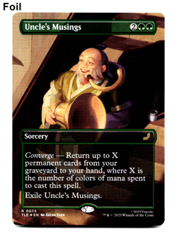 Uncle's Musings (Borderless FOIL) Avatar: The Last Airbender: Eternal-Legal MTG - Image 1