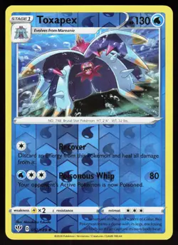Toxapex 052/189 Uncommon Darkness Ablaze Pokemon Reverse Holo Lightly Played - Image 1
