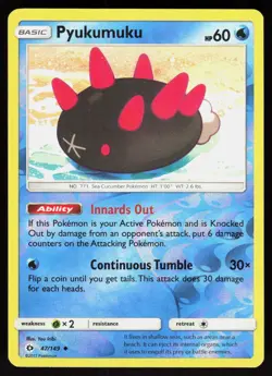 Pyukumuku 47/149 Uncommon SM Base Set Pokemon Reverse Holo Lightly Played - Image 1