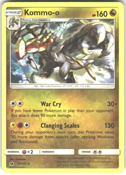 Kommo-o 77/111 Rare Crimson Invasion Pokemon Lightly Played - Image 1