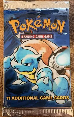 Pokemon Base Set Booster Pack Blastoise Art Sealed 11 Cards Wizards of the Coast - Image 1