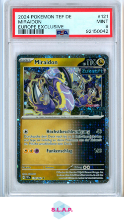 MIRAIDON EUROPE EXCLUSIVE POKEMON GERMAN TEF DE-TEMPORAL FORC3S 2024 121 PSA 9 - Image 1