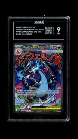 2025 Pokemon Charizard X Ex #23 Charizard UPC Black Star Promo TAG Mint 9 - Image 1
