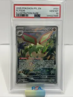 2025 POKEMON PFL EN-PHANTASMAL FLAMES ILLUSTRATION RARE #101 FLYGON PSA 10 - Image 1