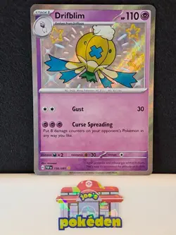 Drifblim 156/091 Sv: Paldean Fates Holo Baby Shiny Pokemon TCG LP (Indentation) - Image 1
