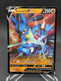 Pokemon Lucario V Holo Ultra Rare SWSH08: Fusion Strike 146/264 NM - Image 1