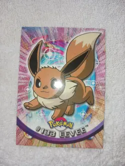 2000 Topps Pokemon TV Animation Edition Series 3 Non Holo#133Eevee Blue Label MP - Image 1