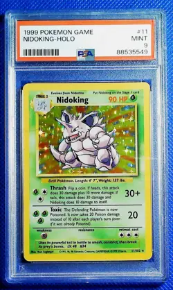 Pokemon 1999 Nidoking 11/102 Holo Base Set PSA 9 - Image 1
