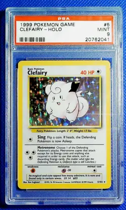 1999 Pokemon PSA 9 Clefairy Base Set Holo #5 - Image 1