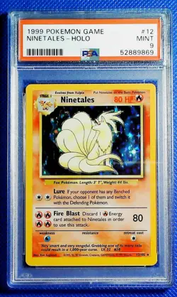 Pokemon TCG Ninetales Holo Unlimited Rare Base Set PSA 9 - Image 1