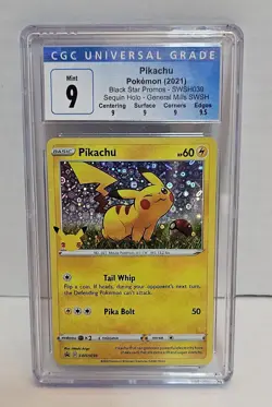 Pokemon Pikachu SWSH039 General Mills Promo Holo CGC 9 Pokemon 2021 - Image 1