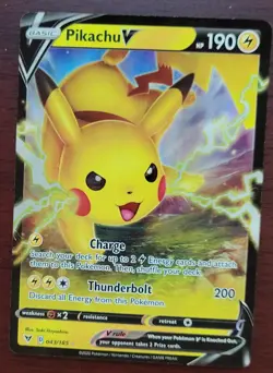 2020 Pokemon SWSH Pikachu V Vivid Voltage Ultra Rare 043/185 Near Mint - Image 1