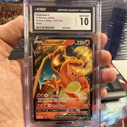 CGC 10 Charizard V Pokemon Brilliant Stars 017/172 Ultra Rare Holo English 2022 - Image 1