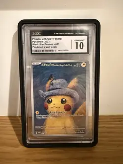 Pikachu with Grey Felt Hat (Pokemon x Van Gogh CGC 10 Gem Mint - With Guard - Image 1
