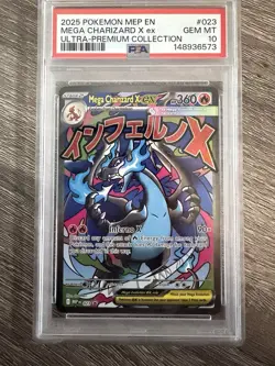 PSA 10 2025 POKEMON MEP EN PROMO 023 MEGA CHARIZARD X EX UPC - Image 1
