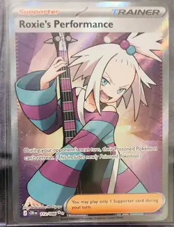 Pokemon Chaos Rising Roxie's Performance ultra rare Full Art Holo 112/086 - Image 1