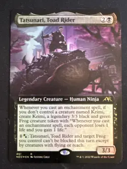 1x Foil Tatsunari, Toad Rider (46`) Extended Art Kamigawa: Neon Dynasty LP MTG - Image 1