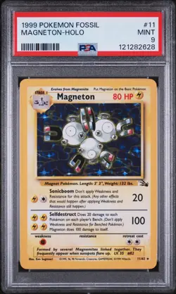 1999 Pokemon Fossil Magneton #11/62 Holo PSA 9 - Image 1