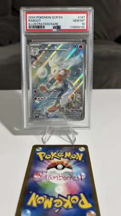 2024 POKEMON SCR EN-STELLAR CROWN ILLUSTRATION RARE #147 RABOOT PSA 10 - Image 1