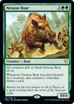1x Nessian Boar - Foil - Prerelease Promo NM-Mint, English Prerelease Promos MTG - Image 1