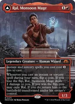 MTG Foil - Ral, Monsoon Mage (Borderless) (Textured Foil) - 471 / NM / English - Image 1