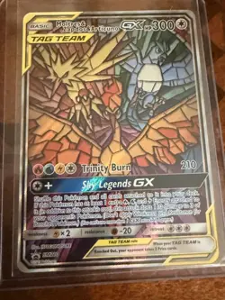 Moltres & Zapdos & Articuno Pokemon Stained Glass Promo NM - Image 1