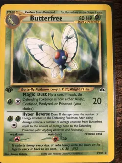Pokemon TCG Butterfree Neo Discovery 19 Regular 1st Edition Rare - Image 1