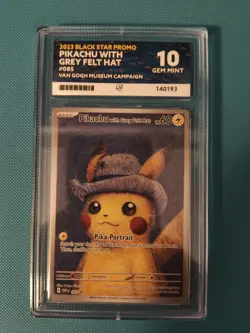 2023 Pokemon x Van Gogh Pikachu With Grey Felt Hat #085 Promo Graded PSA 10 - Image 1