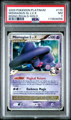2009 POKEMON PLATINUM RISING RIVALS MISMAGIUS GL LV.X #110 PSA 7 NM #111604058 - Image 1