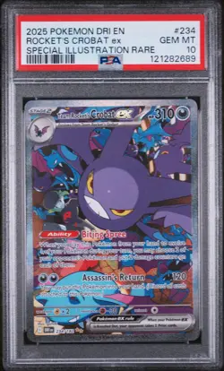 2025 Pokemon TCG #234 Rocket's Crobat ex Special Illustration Rare PSA 10 - Image 1