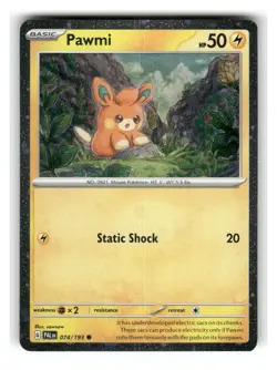 Pawmi 074/193 Cosmo Holo Common Paldea Evolved Pokemon Near Mint - Image 1