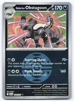 Pokemon TCG Galarian Obstagoon 132/217 Dusk Ball Reverse Holo Ascended Heroes NM - Image 1
