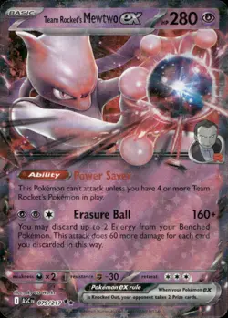 Team Rocket's Mewtwo ex 079/217 Double Rare Ascended Heroes Pokemon Near Mint - Image 1