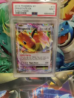 Pokemon Dragonite EX XY Evolutions Rare #72 PSA 9 Mint - Image 1