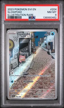 2023 POKEMON SVI EN-SCARLET & VIOLET 204 SLOWPOKE ILLUSTRATION RARE - PSA NEAR M - Image 1