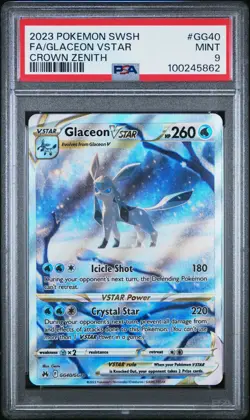 2023 Pokemon Crown Zenith Glaceon VSTAR Galarian Gallery GG40/GG70 PSA 9 MINT - Image 1