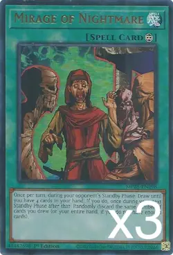 3X Yugioh Mirage of Nightmare MP25-EN298 Ultra Rare 1st Edition NM - Image 1
