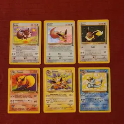 Pokemon TCG Wizards 1999 Lot 6 Eevee, promo holo Eevee, Flareon Jolteon Vaporeon - Image 1