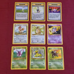 Pokemon TCG Wizards 2000 Base Set 2 Lot 9 Rare Pidgeotto Kangaskhan Mr Mime - Image 1