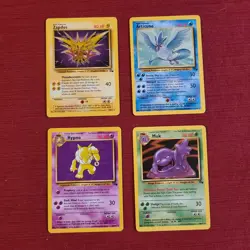Pokemon TCG Wizards 1999 Jungle/Fossil Unlimited Lot 4 Zapdos Articuno - Image 1